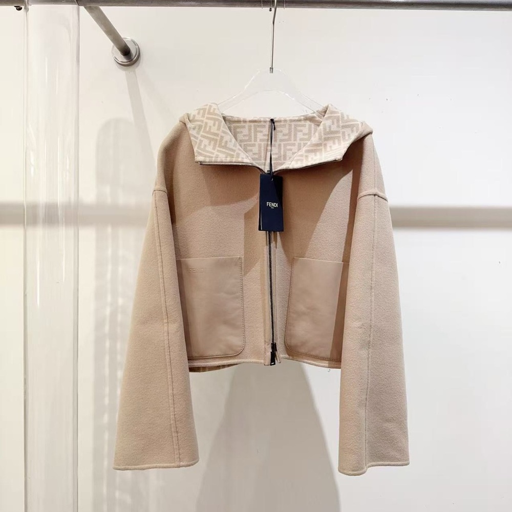 ❌sold❌Authentic Fendi Tan Utility Jacket with Hood